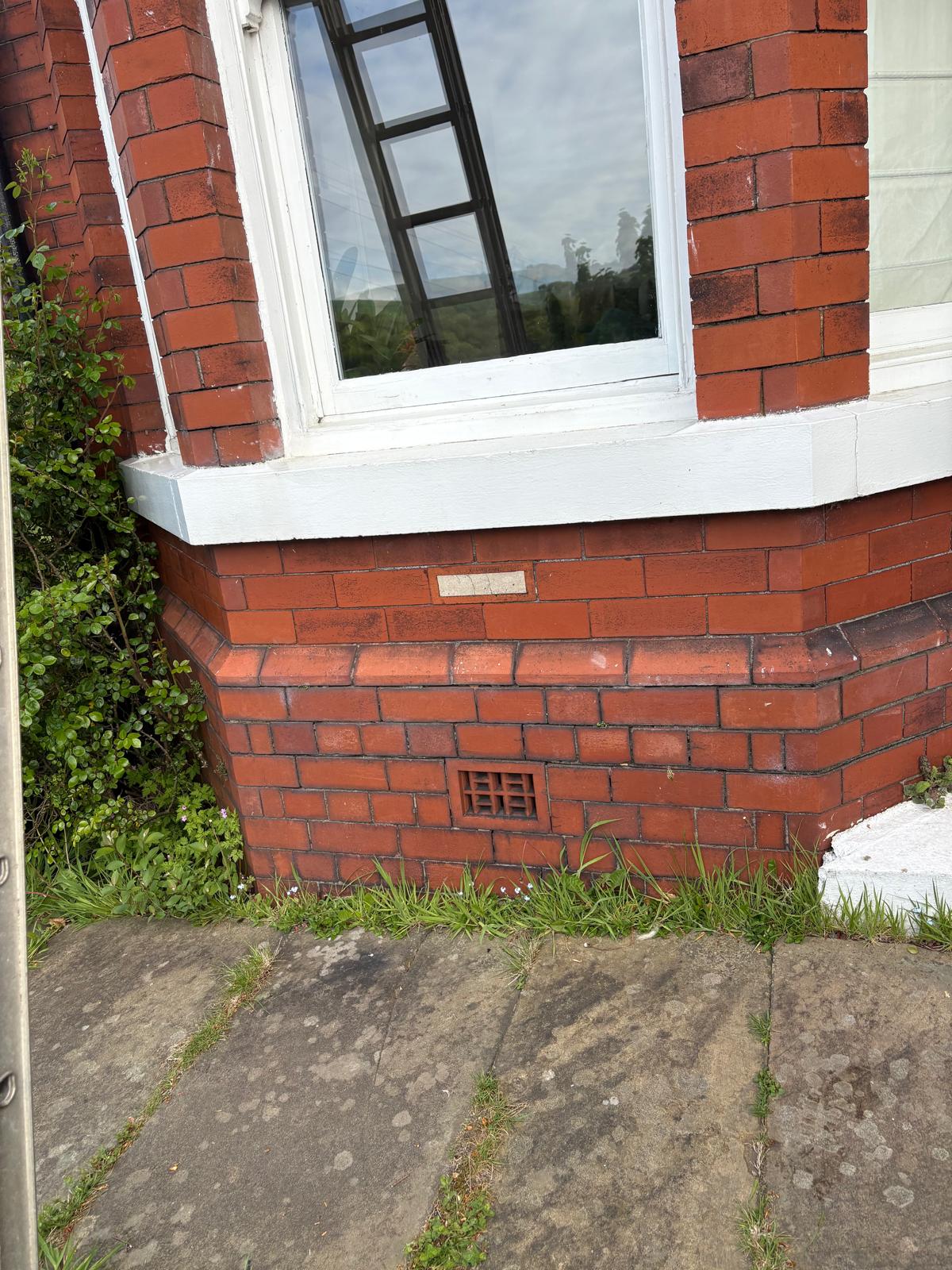 Bay brickwork after cleaning