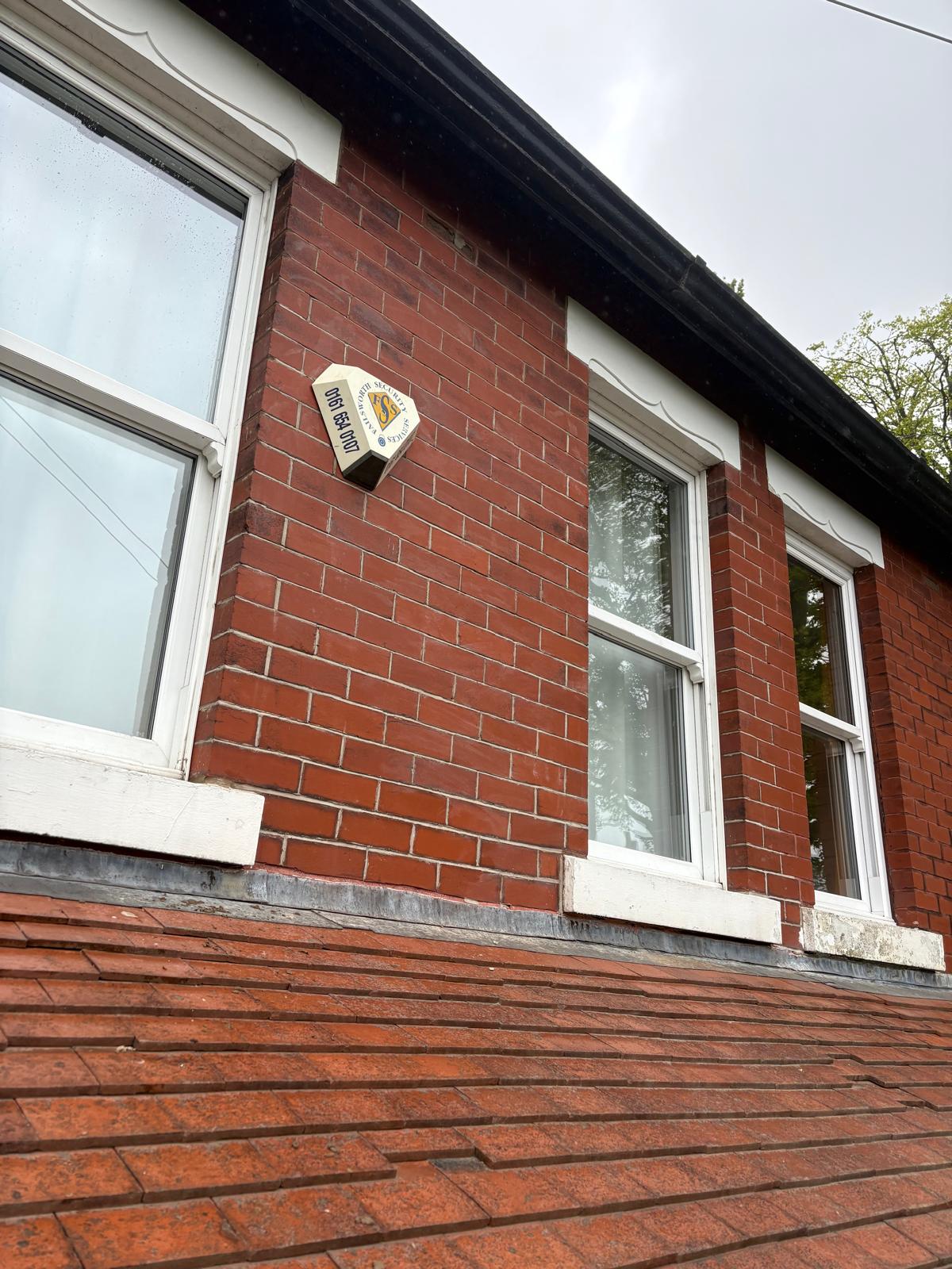 Upper brickwork before cleaning