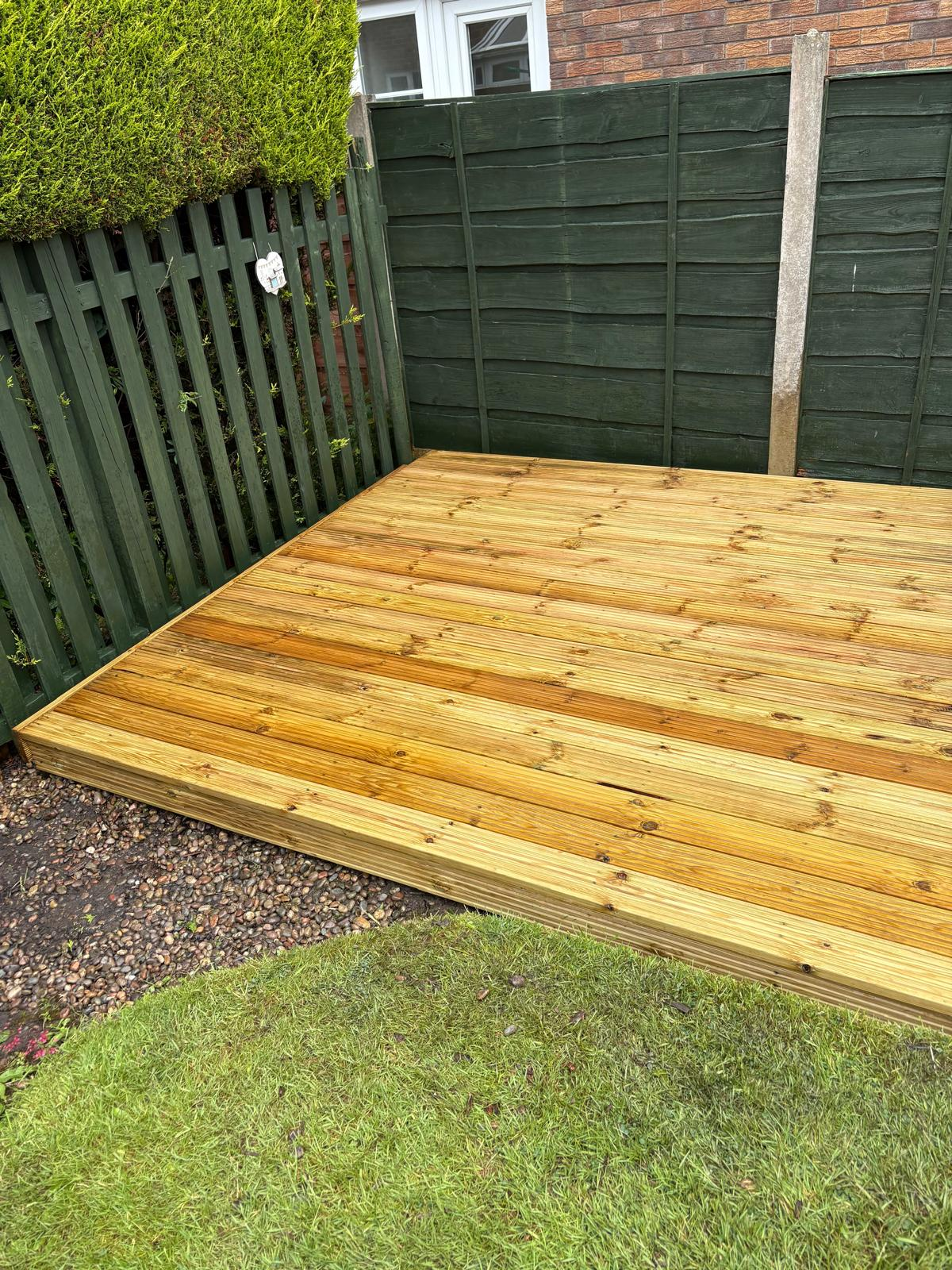 Completed timber decking area